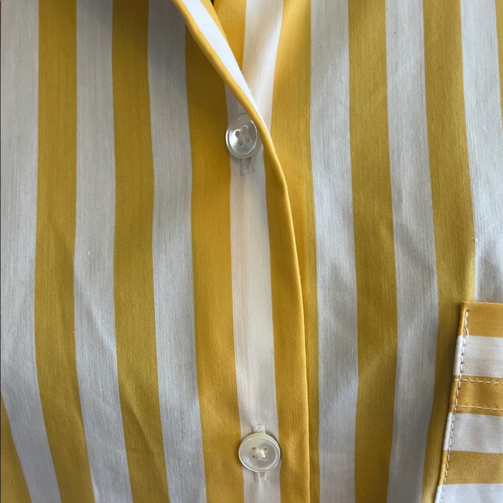AYR Yellow and White Striped Button Down Shirt - Picture 6 of 6
